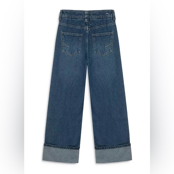 🪗Habitual girl wide leg cuffed Dark Blue Flare Jeans size 16 GUC - Picture 2 of 11